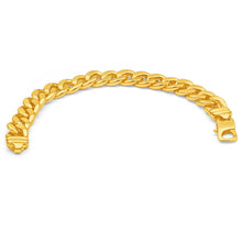 Load image into Gallery viewer, 9ct Yellow Gold Silver Filled 21cm Curb Bracelet