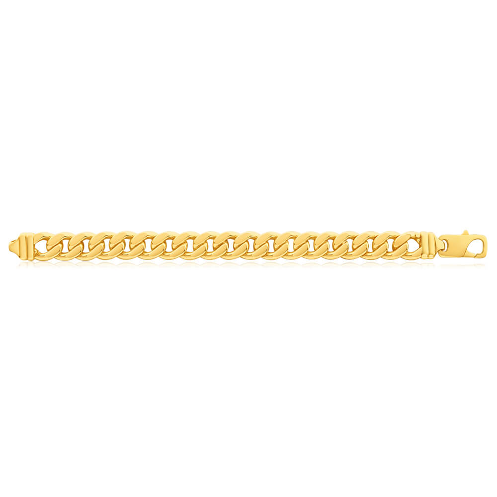 9ct Yellow Gold Silver Filled 21cm Curb Bracelet
