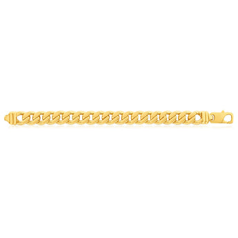9ct Yellow Gold Silver Filled 21cm Curb Bracelet