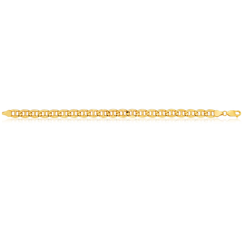 9ct Yellow Gold Silver Filled Anchor Bracelet