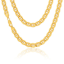 Load image into Gallery viewer, 9ct Yellow Gold 55cm Silver Filled Anchor Chain
