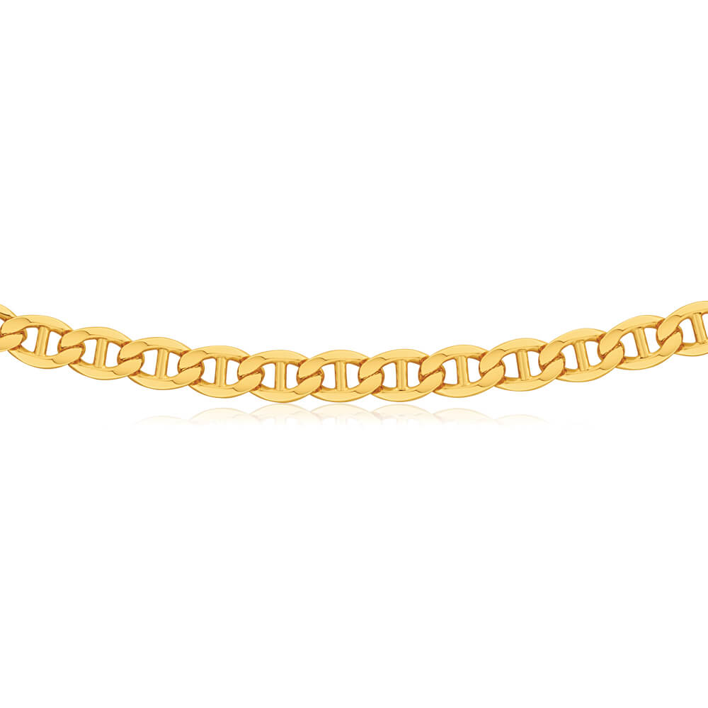 9ct Yellow Gold 55cm Silver Filled Anchor Chain