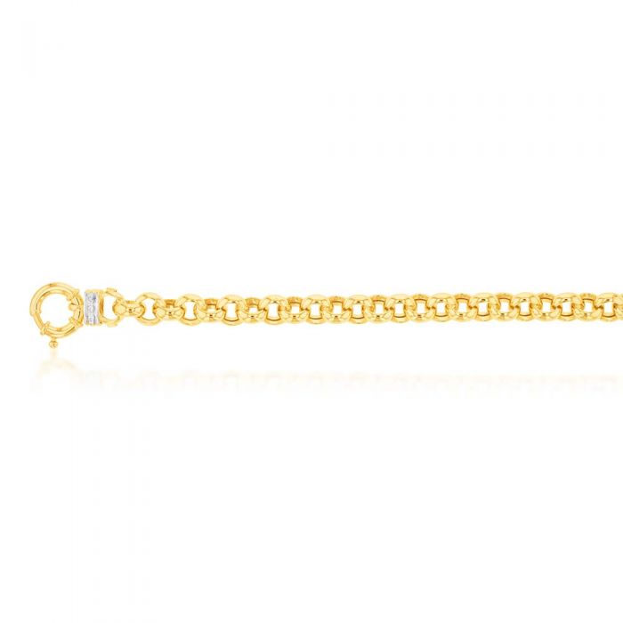 9ct Yellow Gold Silver Filled Cubic Zirconia Belcher darling 50cm Chain