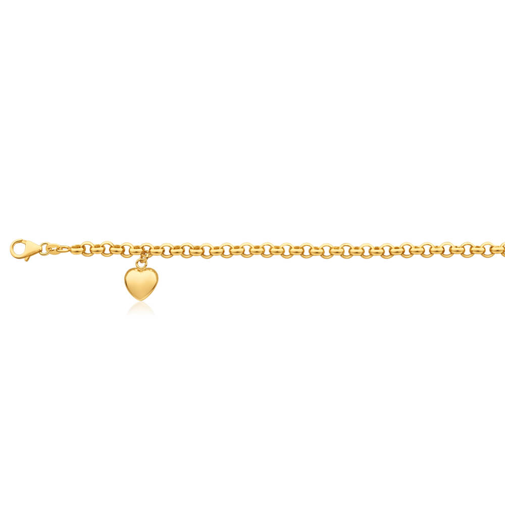 9ct Charming Yellow Gold Silver Filled Belcher Anklet