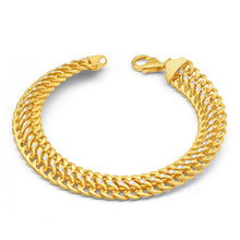Load image into Gallery viewer, 9ct Yellow Gold Silver Filled Mesh Figure 8 Two Tone 19cm Fancy Bracelet