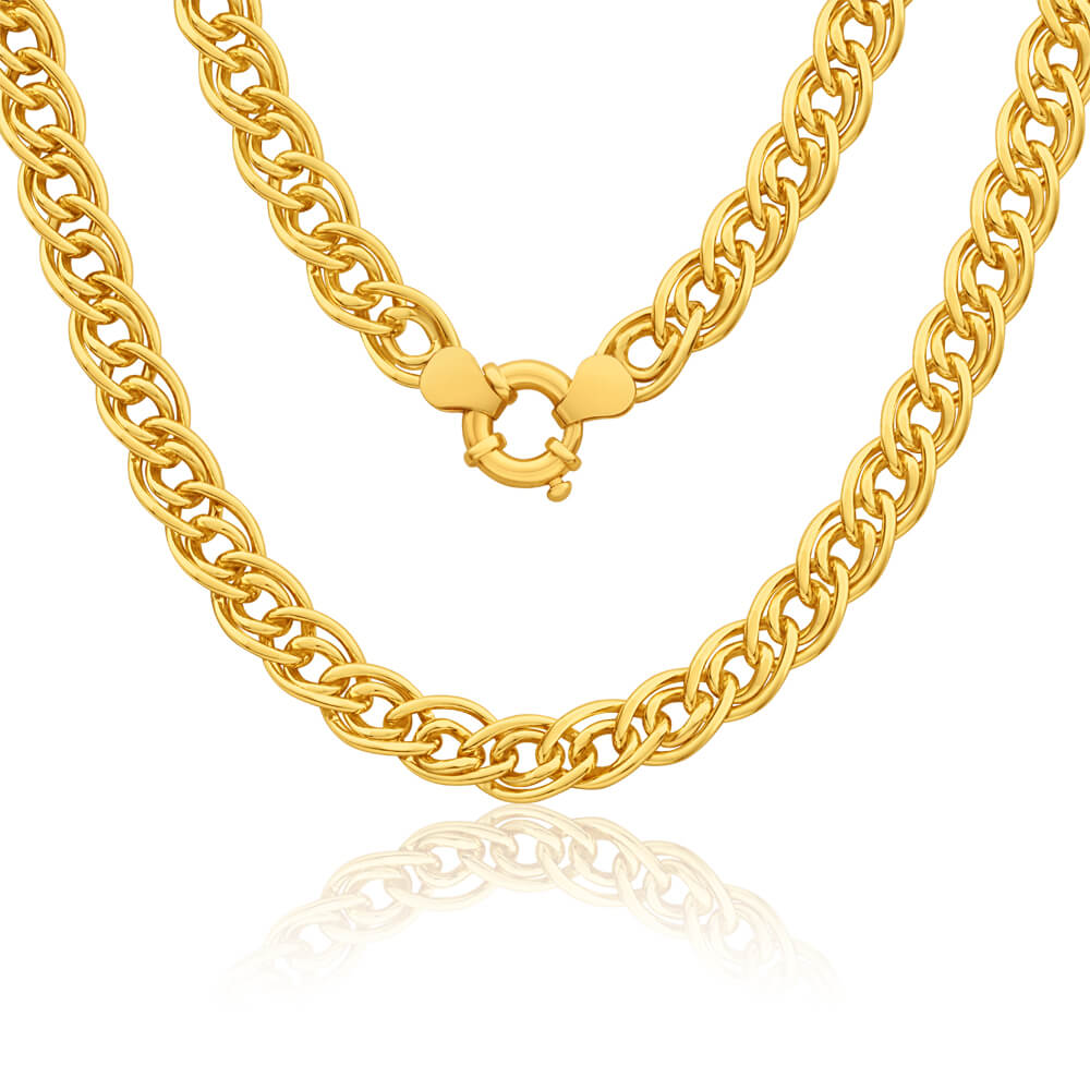 9ct Yellow Gold Filled Double Curb 45cm 140 Gauge Chain