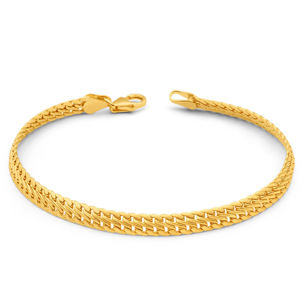 9ct Yellow Gold Silver Filled 19cm Delicate Fancy Bracelet
