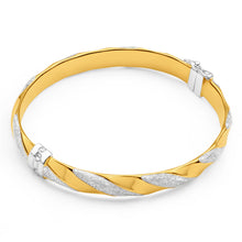 Load image into Gallery viewer, 9ct Yellow Gold Silver Filled 61mm Bangle