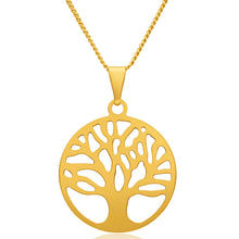 Load image into Gallery viewer, 9ct Yellow Gold Silver Filled Tree of Life 25mm Pendant