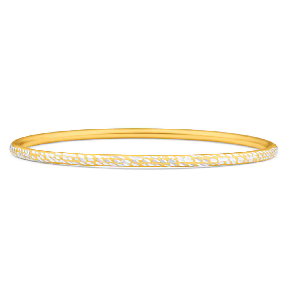 9ct Yellow Gold Silver Filled 3mm By 65mm Bangle