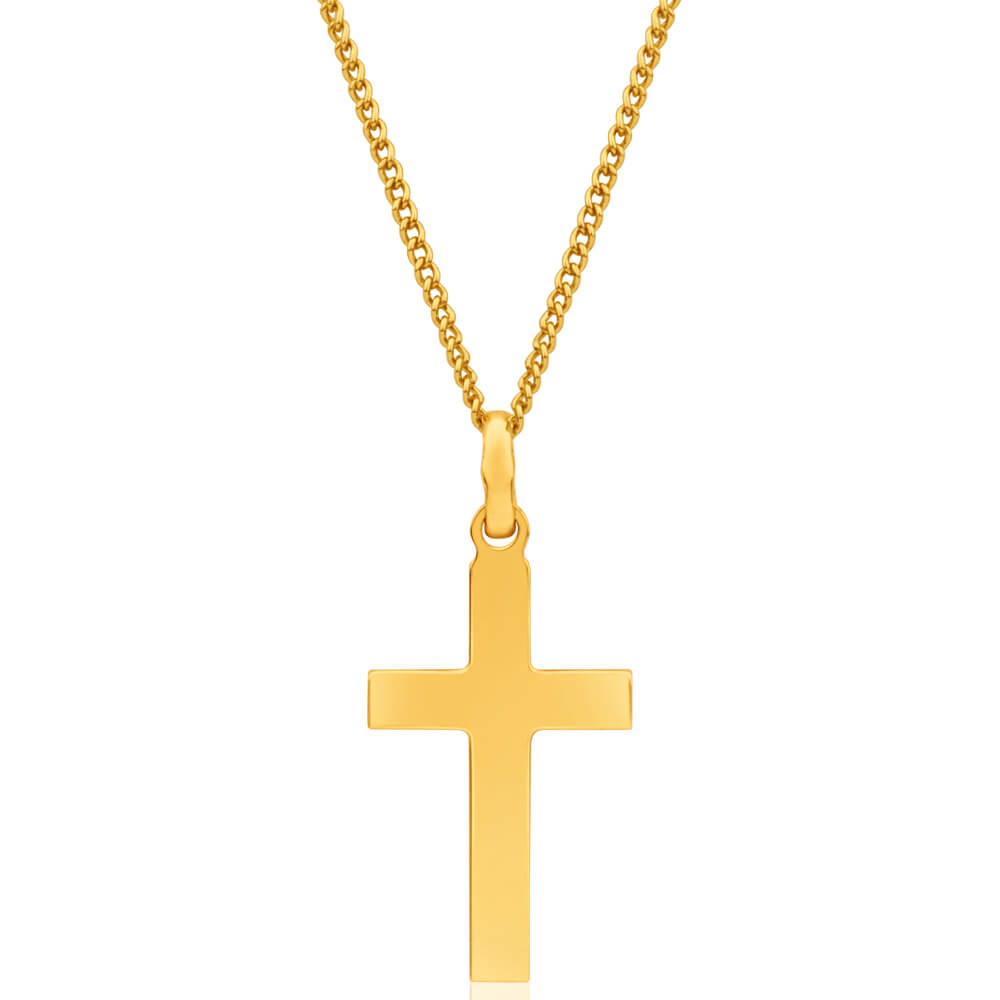 9ct Yellow Gold Silver Filled Cross Pendant