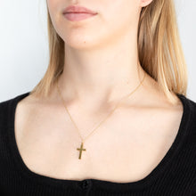 Load image into Gallery viewer, 9ct Yellow Gold Silver Filled Cross Pendant