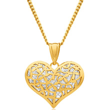 Load image into Gallery viewer, 9ct Yellow Gold Silver Filled Diamond Cut Heart Pendant