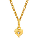 9ct Yellow Gold Silver Filled Diamond Heart Pendant