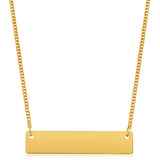 9ct Yellow Gold Silver Filled Bar Pendant With 45cm Chain
