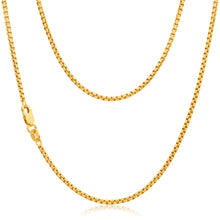 Load image into Gallery viewer, 9ct Yellow Gold Silver Filled Box link 40gauge 45cm chain