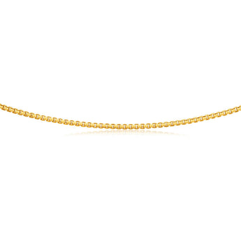 9ct Yellow Gold Silver Filled Box link 40gauge 45cm chain