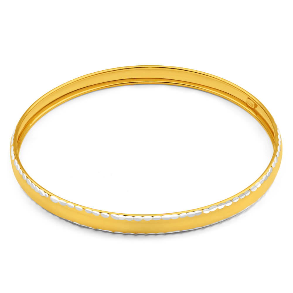 9ct Radiant Yellow Gold Silver Filled Bangle