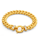 9ct Yellow Gold Silver Filled Cubic Zirconia Curb Bracelet