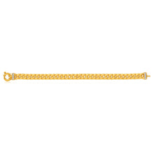 Load image into Gallery viewer, 9ct Yellow Gold Silver Filled Zirconia Curb Bracelet