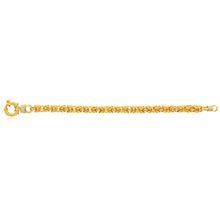 Load image into Gallery viewer, 9ct Yellow Gold Silver Filled Zirconia Byzantine Bracelet