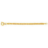 9ct Yellow Gold Silver Filled Zirconia Byzantine Bracelet