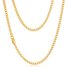 Load image into Gallery viewer, 9ct Yellow Gold Silver Filled 45cm Curb Chain 70gauge