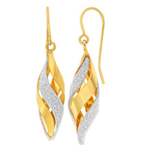 Load image into Gallery viewer, 9ct Yellow Gold Silver Filled Stardust Twist Cage Drop Earrings