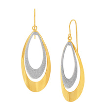 Load image into Gallery viewer, 9ct Yellow Gold Silver Filled Stardust Teardrop Drop Earrings