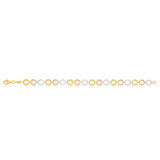 9ct Yellow Gold Silver Filled Three Tone Fancy 19cm Bracelet