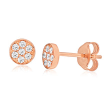 Load image into Gallery viewer, 9ct Rose Gold Silver Filled Cubic Zirconia Round 5.5mm Stud Earrings