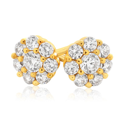 A Charming Pair of Ruby and Diamond Flower Cluster Earrings  Kozminsky  Studio