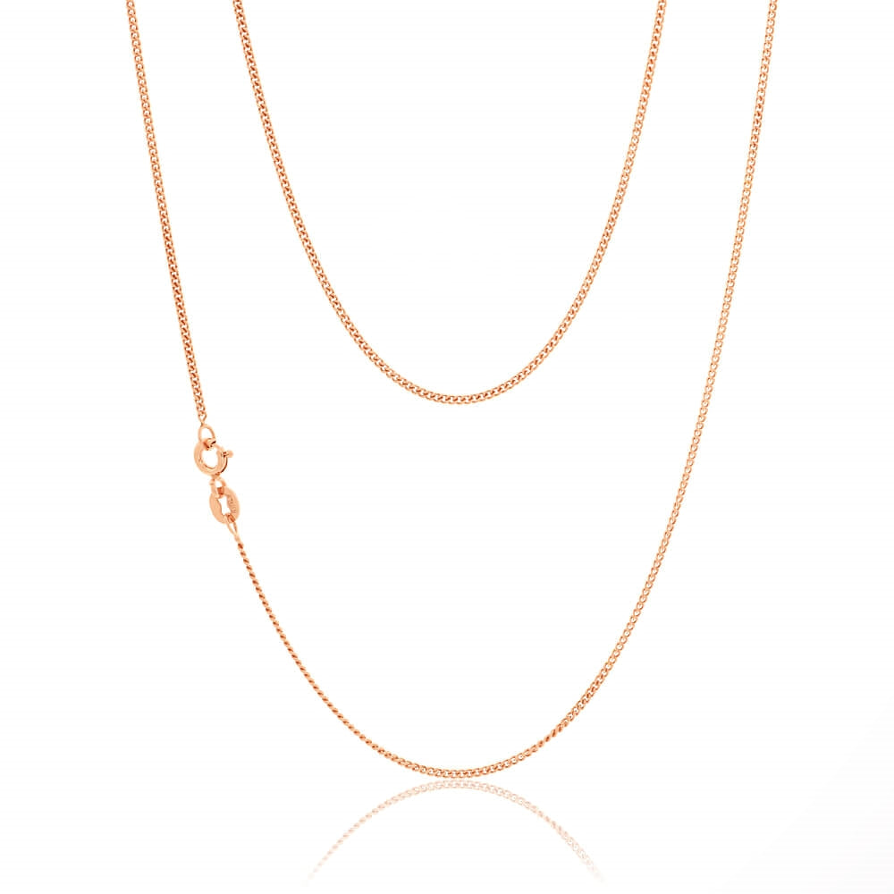9ct Rose Gold Silver Filled 55cm  Curb Chain