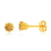 Load image into Gallery viewer, 9ct Yellow Gold Silver Filled Cubic Zirconia Champ 4mm Stud Earrings