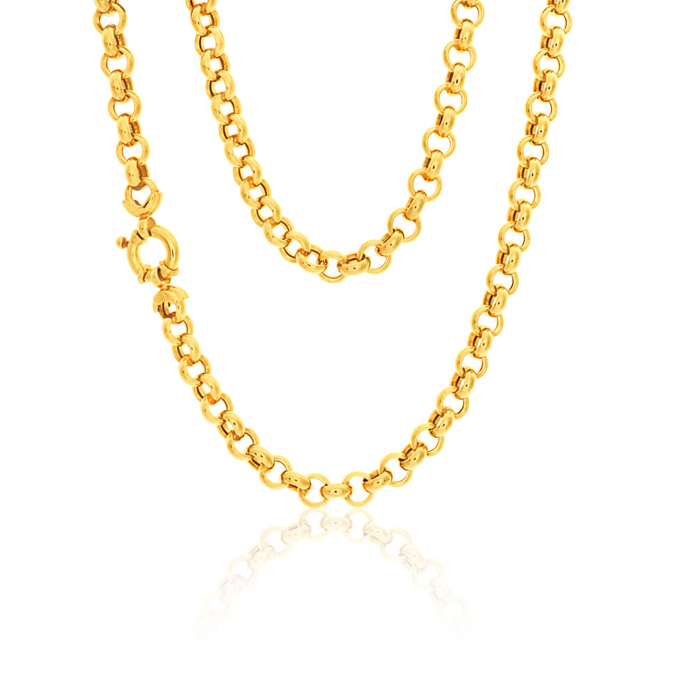 9ct Magnificent Yellow Gold Silver Filled Belcher Chain