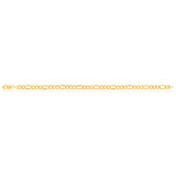 9ct Yellow Gold Silver Filled 21cm Figaro Bracelet 120 Gauge