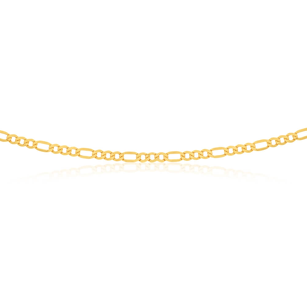 9ct Yellow Gold Silver Filled 55cm Figaro Chain 120 Gauge