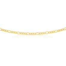 Load image into Gallery viewer, 9ct Yellow Gold Silver Filled 55cm Figaro Chain 120 Gauge