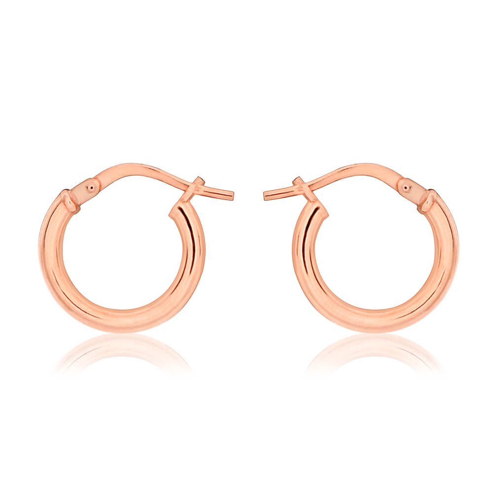 9ct rose gold silver filled hoops 9ct rose gold silver filled hoops