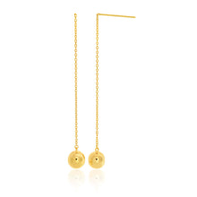 Load image into Gallery viewer, 9ct Yellow Gold Silver Filled Ball Thread Drop Earrings