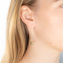Load image into Gallery viewer, 9ct Yellow Gold Silver Filled Ball Thread Drop Earrings