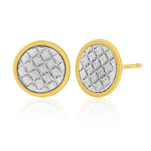 Load image into Gallery viewer, 9ct Yellow Gold Silver Filled  Stardust Button Studs Earrings