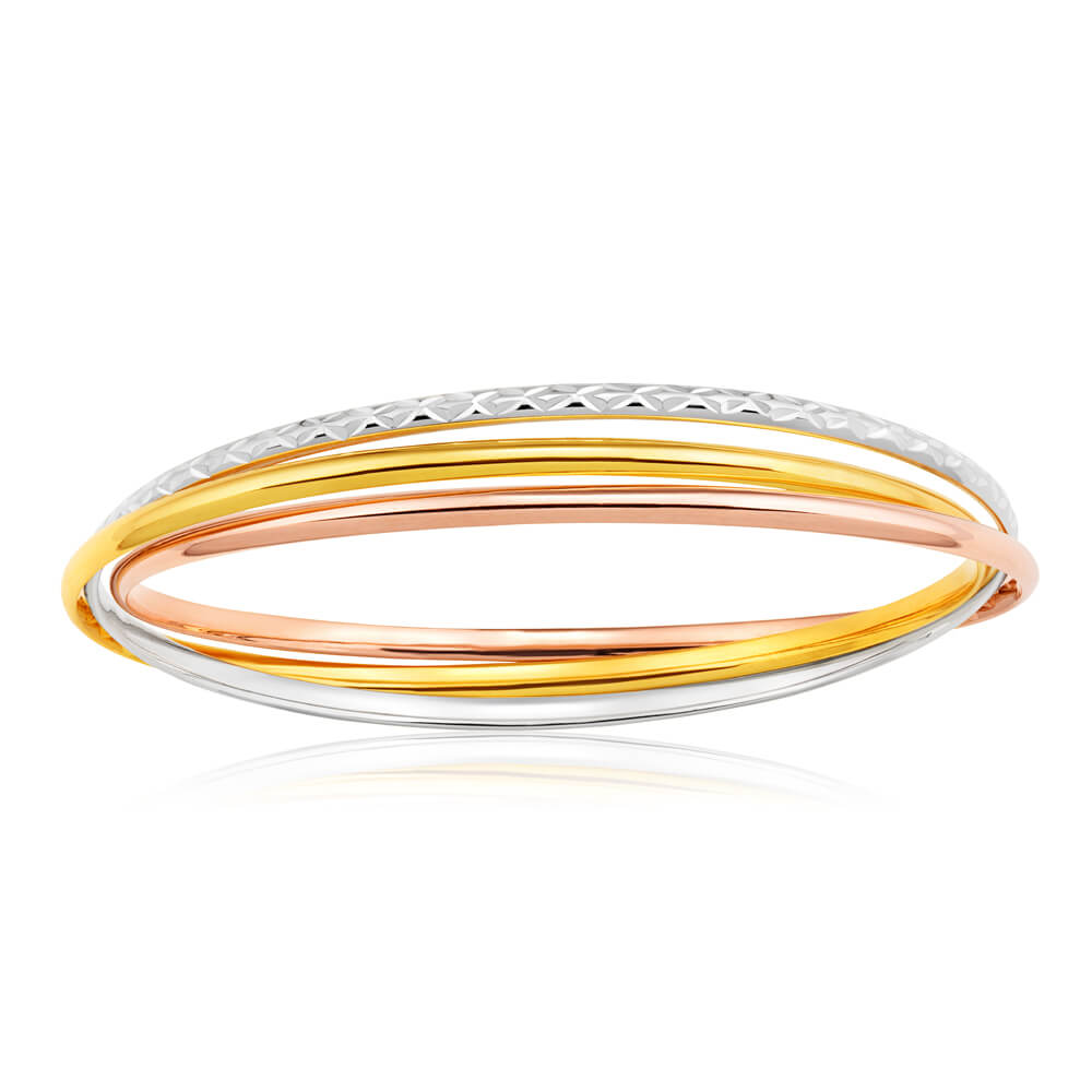 9ct Opulent Yellow Gold Silver Filled Bangle