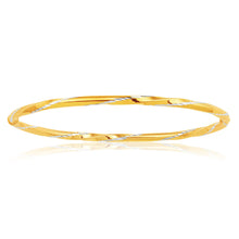 Load image into Gallery viewer, 9ct Yellow Gold Silver Filled Bangle 65mm