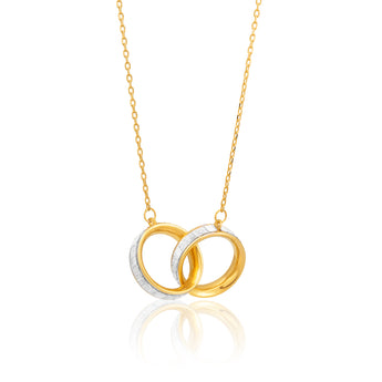 9ct Yellow Gold Silver Filled 45cm Entwined Circle of Life Pendant