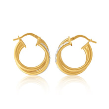 Load image into Gallery viewer, 9ct Gold Filled 15mm Stunning Double Hoop Earrings