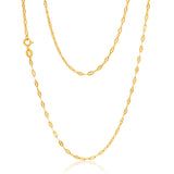 9ct Yellow Gold Silver Filled Coffee Grain Fancy 50cm Chain