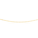 9ct Yellow Gold Silver Filled Coffee Grain Fancy 50cm Chain