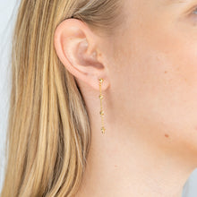 Load image into Gallery viewer, 9ct Yellow Gold Silver Filled trio Beads Drop Earrings