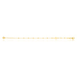 9ct Yellow Gold Silverfilled 19cm Cross & Beads Bracelet